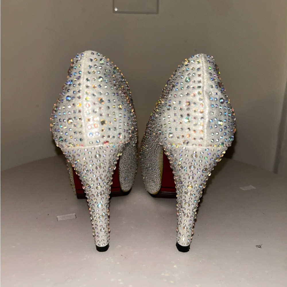 Falaili White Rhinestone Heels - Picture 2 of 5